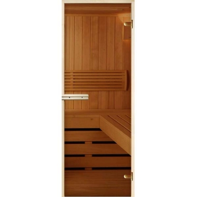 Стеклянная дверь для сауны и бани Бронза